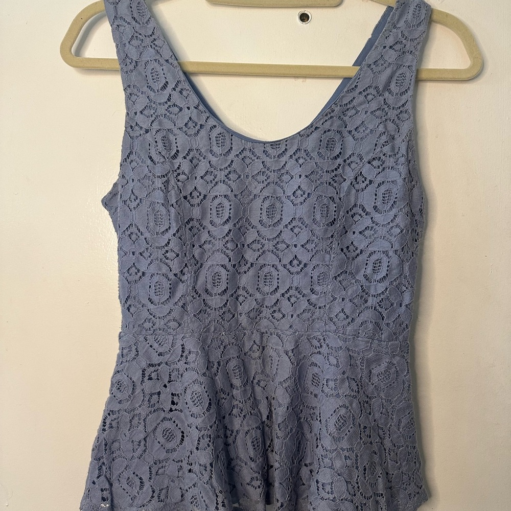 Forever 21 Peplum Blue Tank Top